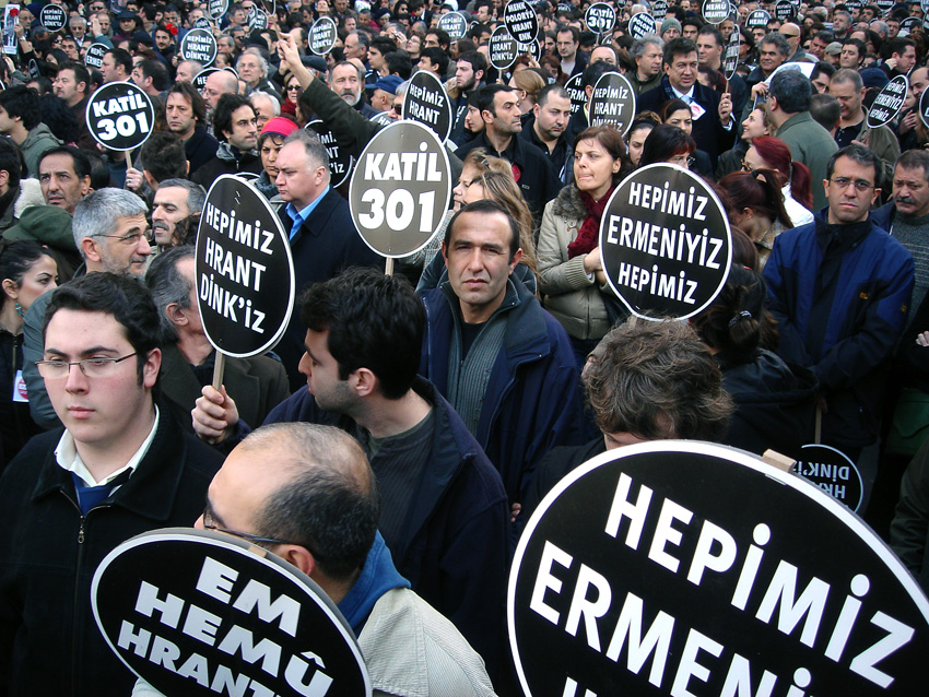 Funeral procession for killed journalist Hrant Dink, Istanbul 2007