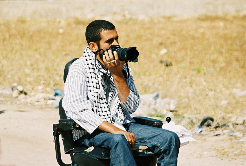 Protests against the wall next to village of Bil'in, Westbank 2010 Protests against the separation fence next to village of Bil'in, Westbank 2010