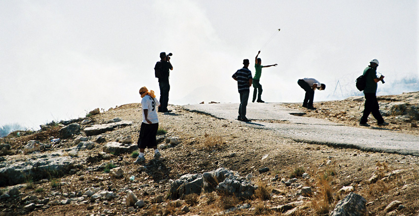 Protests against the wall next to village of Bil'in, Westbank 2010 Protests against the wall next to village of Bil'in, Westbank 2010